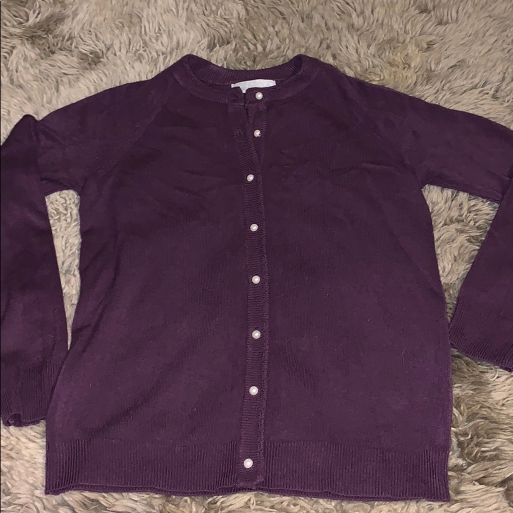 Purple cardigan